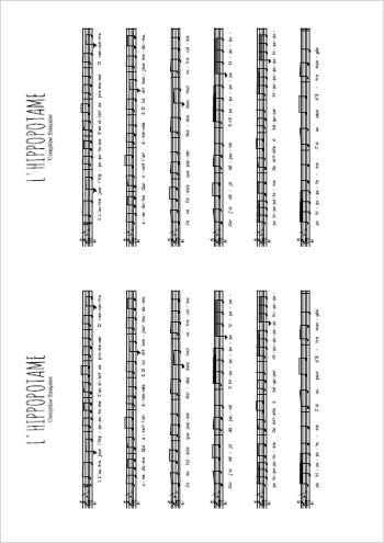 L'hippopotame Partition gratuite